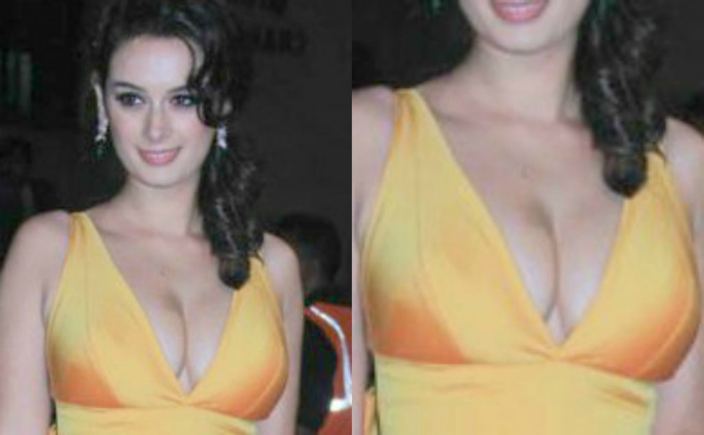 Evelyn Sharma Hot Cleavage Exposed At Filmfare Awards