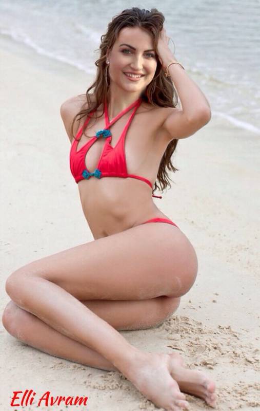 elli-avram-hot-bikini-photoshoot-red